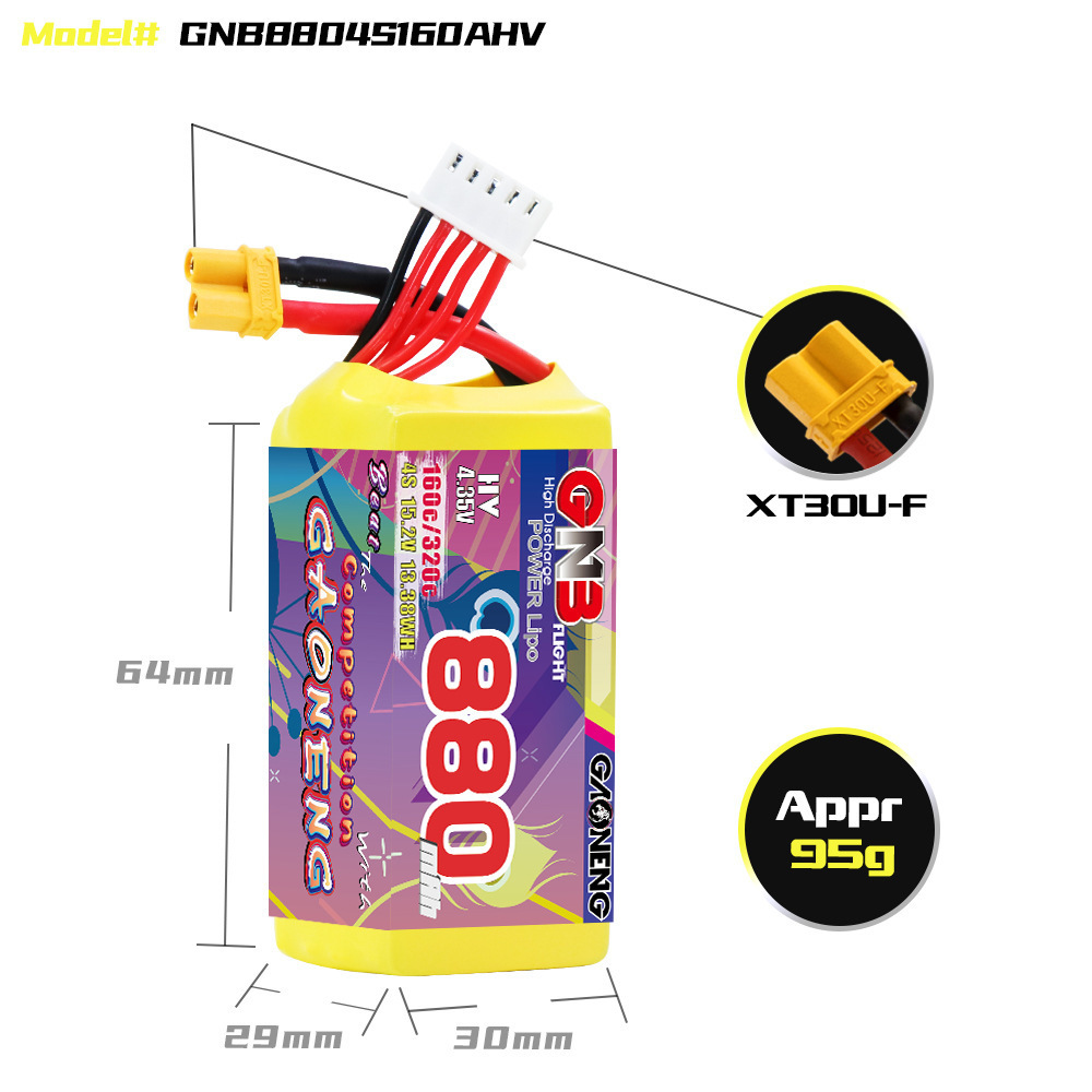GNB 4S 880mAh 15.2V 160C/320C  - Rc Helicopter Parts 评论和价格