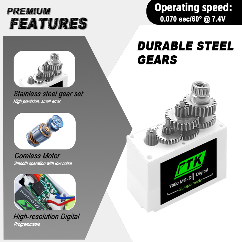 PTK 7350 MG-D 5.5g Digital Ser - Rc Helicopter Parts 评论和价格